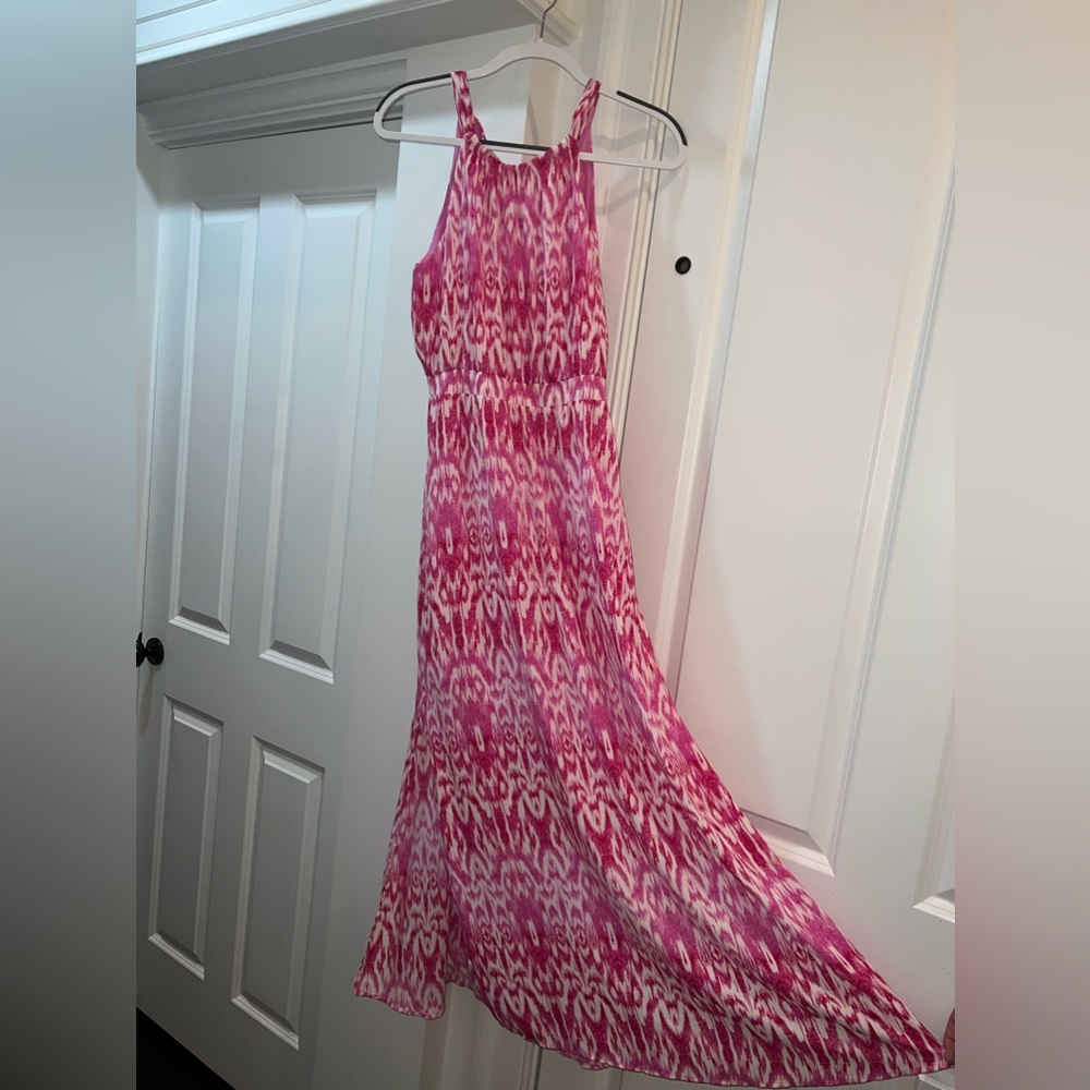 Aqua pink maxi dress